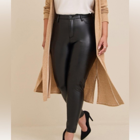 Torrid black faux leather trousers size 10 - Picture 1 of 16